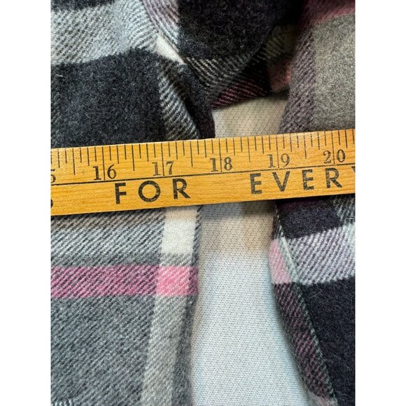 CAbi Womens Plaid Peacoat Jacket Size O Double Breasted Wool Blend Pink/Gray - Picture 5 of 15